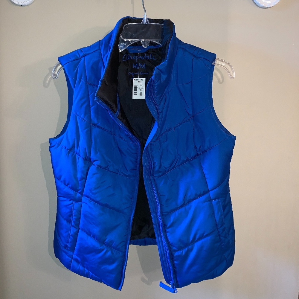 Never Worn - Blue Zip Up Vest - Aeropostale